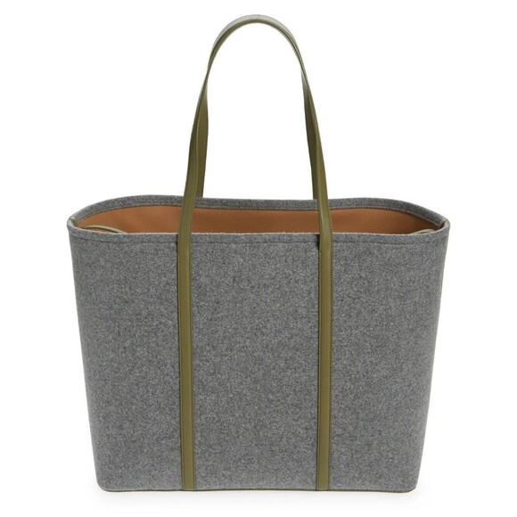 Loro Piana Women's XL Carry Everything Tote Melton Cashmere Leather Shopper Bag - Picture 3 of 7